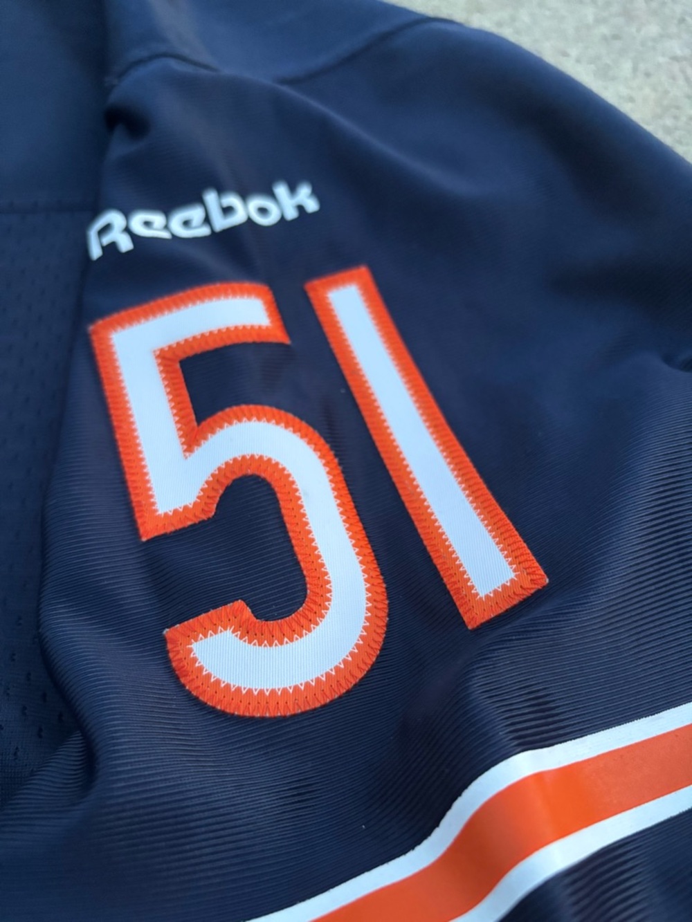 Vintage Reebok Chicago Bears Dick Butkus #51 NFL Jersey Size XL Navy Orange Sewn - Picture 4 of 6